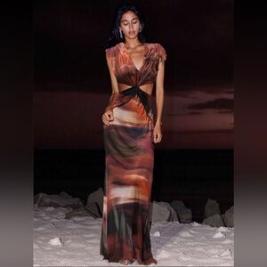 Opulessa V-Neck Hollow Simple Fitted Elegant Dress